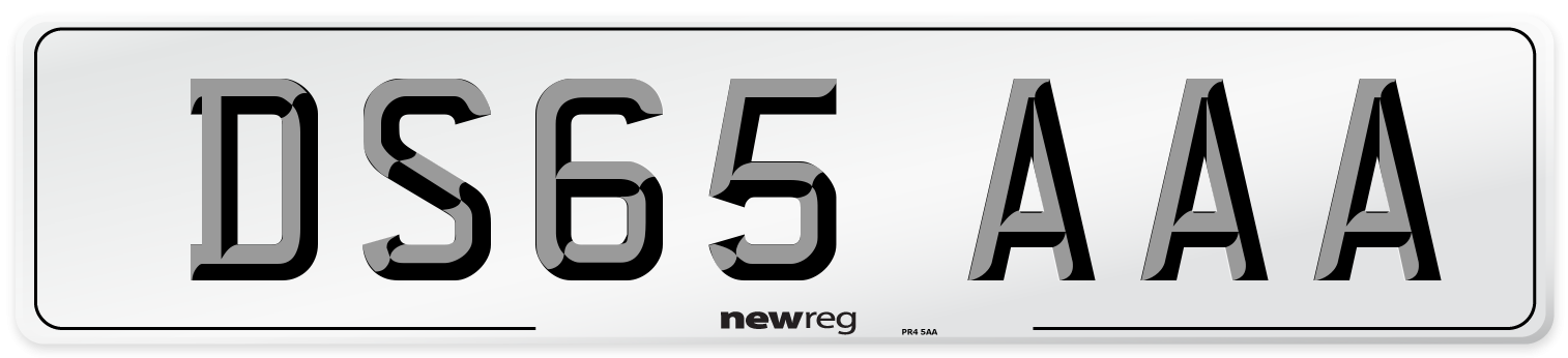 DS65 AAA Number Plate from New Reg